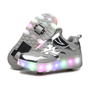2023 luces LED <span class=keywords><strong>de</strong></span> colores para adultos Runaway Rollershoes transpirables <span class=keywords><strong>de</strong></span> doble fila diseñadores al aire libre zapatos <span class=keywords><strong>de</strong></span> patín <span class=keywords><strong>de</strong></span> goma para niños - Product Image 5