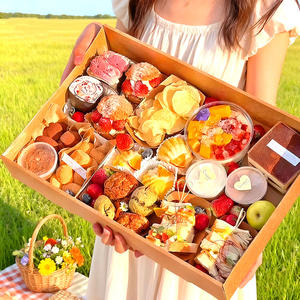 Boîte <span class=keywords><strong>à</strong></span> lunch jetable en papier kraft écologique pour <span class=keywords><strong>avion</strong></span>, camping en plein air, barbecue, collation, sushi, avec pelliculage mat et revêtement UV - Product Image 5