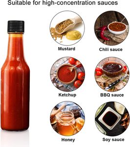 Botella de Vidrio para Salsa de Chile de 100ml, 150ml, 250ml, Botella de Vidrio para Salsa Picante con Tapa de Plástico - Product Image 5