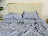 Ensemble de literie 4 pièces de luxe en fibre de bambou 100% naturelle 300TC, sur mesure, anti-statique, anti-acariens, pour hôtel, fabrication OEM