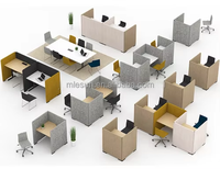 Table d'ordinateur Bureau moderne Bureau 8 personnes Partition Bureau Poste de travail Établi Bureau complet Table d'écriture