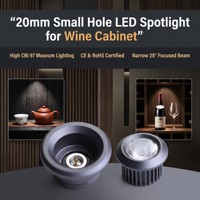 Mini spot LED encastré à 25 degrés pour vitrines à vin et présentoirs 5061-0-1