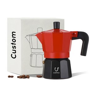 <span class=keywords><strong>Cafetera</strong></span> de Espresso de estilo italiano Moka Pot de aluminio de 3 tazas con válvula de seguridad para estufa Color personalizado para pedidos a granel - Product Image 2