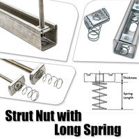 Service tout-en-un : Élément de fixation long en acier au carbone zingué, type écrou à canal à ressort, 1/4 3/8 M6 M8 M10, pour système de support Unistrut