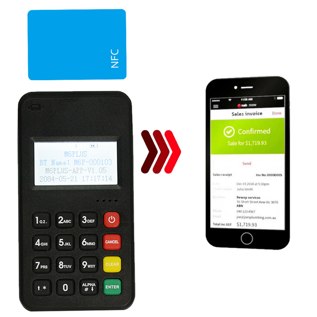 MSR & Contact & Contactless Card Reader BT MPOS Terminal M6 PLUS