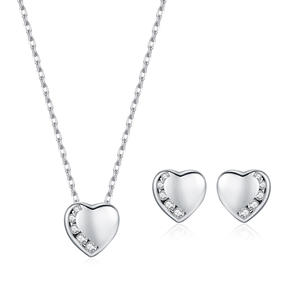 Conjunto de collar y pulsera con colgante de trébol de cuatro hojas en plata de ley 925 con circonitas, joyería delicada y de la suerte para mujer. - Product Image 1