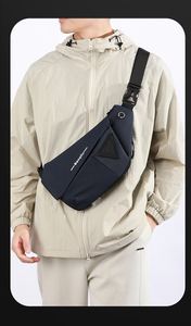 Sacs de poitrine en nylon pour hommes, sacs à bandoulière imperméables, sacs de voyage décontractés avec poche pour téléphone, sacs bandoulière - Product Image 6