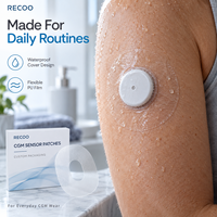 Patch transparent imperméable RECOO pour capteur CGM, film PU transparent pour moniteur continu de glucose, fabricant OEM