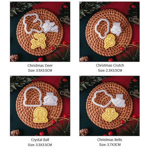 Moules à biscuits jetables en plastique pour Noël, Halloween, printemps, anime, outils <span class=keywords><strong>de</strong></span> décoration <span class=keywords><strong>de</strong></span> gâteaux DIY, embosseur, tampon, pâtisserie - Product Image 5