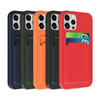 Pour iPhone 15 16 étui avec TPU intégré poche pour carte en silicone étui pour téléphone portable fente pour carte coulissante pour iPhone 17 étui avec porte-carte