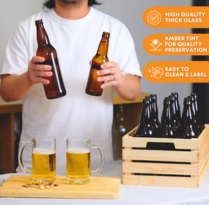 Botellas de Cerveza de 12oz, Botellas de Vidrio de Cuello Largo con Acabado Corona para Elaboración Casera de Cerveza y <span class=keywords><strong>Mead</strong></span> - Product Image 2