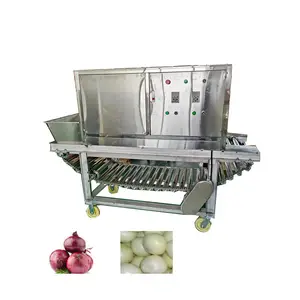 Industrial high output chain driven dry garlic onion peeling machine/chain onion skin peeler remove machine processing line