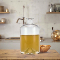 Bouteilles en verre pour spiritueux, liqueur, vodka, gin, whisky, tequila, personnalisées en gros, 500 ml/700 ml/750 ml, avec bouchon en liège et surface givrée