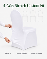 Housse de chaise de banquet en spandex blanc, extensible et ajustée, pour hôtel, mariage, événement, avec option de test FR