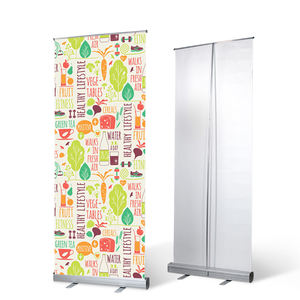 80*200 JC Display RUBS-10 Banner Gulung Promosi Pameran Dagang Bahan Plastik Baja Retractable Harga Pabrik - Product Image 2