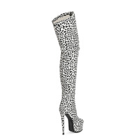 Chaussures de pole dance sexy pour femmes en vente en gros, chaussures à plateforme pour boîte de nuit, talons hauts extrêmes de 16 cm, bottes cuissardes à pois