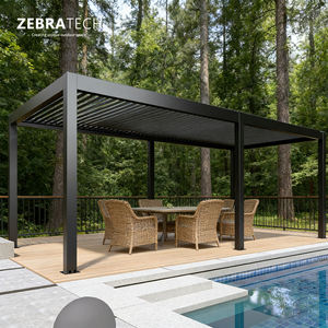 Pérgola Motorizada <span class=keywords><strong>de</strong></span> Aluminio con Techo <span class=keywords><strong>de</strong></span> Láminas Ajustables, Resistente al Viento y a la Nieve, Modelo PL01 PLUS <span class=keywords><strong>para</strong></span> Jardín, Terraza, Cochera, Toldo - Product Image 1