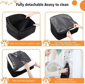 Siège rehausseur imperméable <span class=keywords><strong>pour</strong></span> petits chiens et chats avec laisse de sécurité amovible, motif uni écologique, siège de <span class=keywords><strong>voiture</strong></span> <span class=keywords><strong>pour</strong></span> animaux de compagnie toutes saisons <span class=keywords><strong>pour</strong></span> gris - Product Image 5