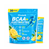 Vente en gros de poudre de BCAA + électrolytes en sachets, 30 sachets, saveur citron, complément nutritionnel sportif