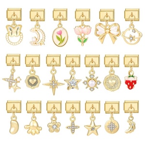 Abalorios Italianos Personalizados Hechos a Mano, Colgantes Dorados Creativos y Versátiles, Accesorios de Pulsera Modulares Retro a la Moda - Product Image 2