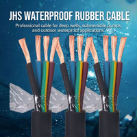 Kabel Pompa Submersible JHS Heavy Duty 300/500V Tahan Air Berperingkat IP68 Konduktor Tembaga Murni 100% Kawat Berlapis Karet Fleksibel
