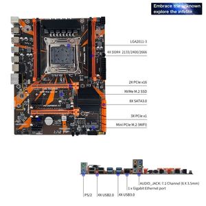 Placa base de ordenador de escritorio PANDL compatible con <span class=keywords><strong>Intel</strong></span> Xeon E5 CPU Quad Channel DDR4 memoria SATA3.0 NVMe M.2 PCIe3.0 nuevo X99 - Product Image 3