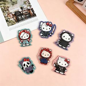 Nuevos accesorios de bolso personalizados con letras de dibujos animados en polvo compacto, pines acrílicos de animales, pegatinas DIY de criaturas lindas - Product Image 6
