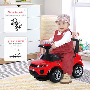HOMCOM Voiture jouet à chevaucher pour enfants de 12 à 36 mois, voiture à pousser avec compartiment de rangement et dossier, rouge - Product Image 6