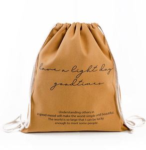 Bolsa de compras de lona con cordón, de algodón ecológico, asequible, personalizada, con diseño de logotipo personalizado. - Product Image 6