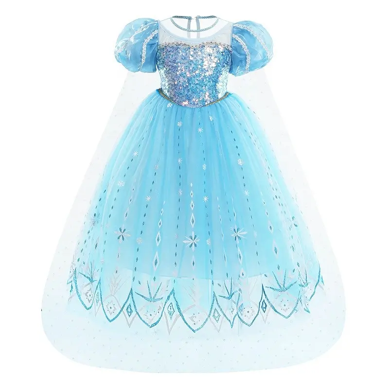 Children Fancy Carnival Princess Christmas Halloween Costume Kids Birthday Party Girls Elsa Dress Up