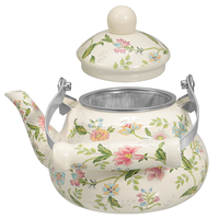 Bouilloire en métal émaillé rétro 1,5 L pour la préparation du lait, du café et du thé, accessoire de cuisine pour la maison, bouilloires pour boissons