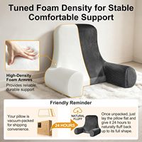 Coussin de lecture individuel pour lit, avec support dorsal et accoudoirs, en PU
