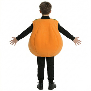 Costume de citrouille d'Halloween pour enfants MS, combinaison Jack-O'-Lantern avec chapeau assorti - Product Image 4