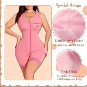 Gaine de récupération post-partum à fermeture avant, body sculptant effet sablier, couvrant la poitrine, Fajase Colombiana pour femme avec fermeture éclair à l'entrejambe - Product Image 3