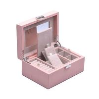 Étui à bijoux rectangulaire en cuir avec doublure en velours, option logo personnalisé, rangement de voyage pour colliers et organisateurs de bijoux
