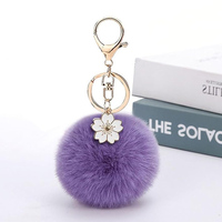 Boules de fausse fourrure sac pendentif mignon moelleux Pom Pom porte-clés porte-clés