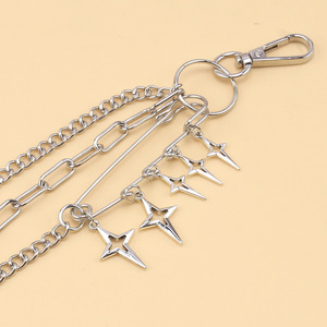 โซ่คาดเอวโลหะหลายชั้นทันสมัยพร้อมจี้รูปดาวสำหรับแฟชั่นฮิปฮอปพังก์สวมใส่ทุกวันวัสดุโลหะผสมสังกะสี - Product Image 4