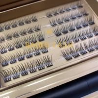 Nouveaux modèles de faux cils pré-collés de longue durée Appuyez et continuez Fluffy Lash Wholesale Diy Lashes Cluster