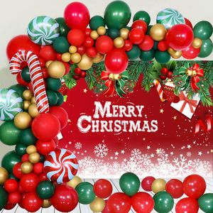 Wholesale Red Candy Cane <b>Balloon</b> <b>Arch</b> Set Christmas Themed Holiday Party Outdoor Decorations - Product Image 1