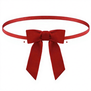 Pita Bunga Poliester Beludru Satin Merah Hijau Ramah Lingkungan Siap Pakai Perekat Sendiri untuk Hadiah Natal - Product Image 1