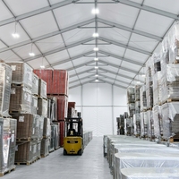Tente d'entrepôt en aluminium résistante au vent fort et à la neige, grande tente de stockage industrielle extérieure