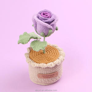 <span class=keywords><strong>ดอกไม้</strong></span>ประดิษฐ์ถักโครเชต์<span class=keywords><strong>ทำ</strong></span>มือขายส่ง ต้นไม้ประดิษฐ์ แก้วไวน์ กุหลาบ <span class=keywords><strong>ดอกไม้</strong></span>โครเชต์ทำมือ ต้นไม้กระถาง - Product Image 2