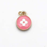 Accessoire de mode - Pendentif Breloque Fête Trèfle à quatre feuilles en alliage plaqué or avec zircon pour collier, bracelet et boucles d'oreilles