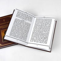 Livre relié personnalisé de luxe noir et blanc avec couverture en feuille d'or, romans, Bibles, impression de livres avec marque-page