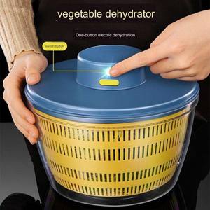 Escurridor de Ensaladas Eléctrico de Plástico Ecológico, Apto para Lavavajillas, con Tambor de Alta Capacidad de 4L para un Secado Rápido de Verduras de Hoja Verde - Product Image 6