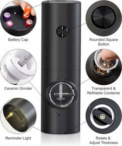 Electric Salt & <b>Pepper</b> <b>Grinder</b> Set Metal Automatic Battery Powered Adjustable Coarseness Eco-Friendly Larger Capacity LED - Product Image 2