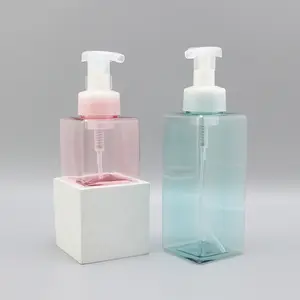 Soap Dispenser Foam Pump Bottle Lotion Refillable Empty Square PETG Bottle Set 250ML 450ML 650ML