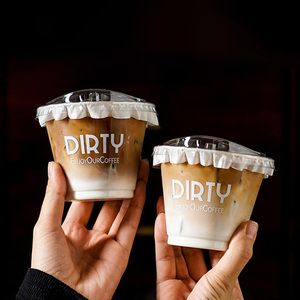 Tùy Chỉnh In 260Ml Minh Bạch Pet Nhựa Cốc Cà Phê Với Nắp Soda Nước Giải Khát Cà Phê Cửa Hàng Dùng Một Lần Takeout Cốc Nhựa - Product Image 1
