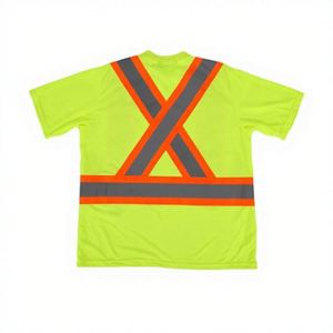 T-shirt de sport réfléchissant à manches courtes, léger, respirant, à séchage rapide, haute visibilité, en polyester, pour activités de plein air, course à pied, avec logo personnalisé - Product Image 2