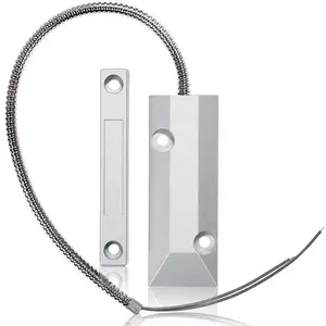 Sensor de puerta Metal cable de la puerta del obturador del rodillo de contacto magnético interruptor Reed para el sistema de alarma de seguridad